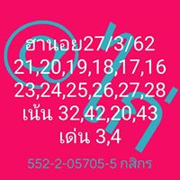 หวยฮานอยเด็ดๆ 27/3/62