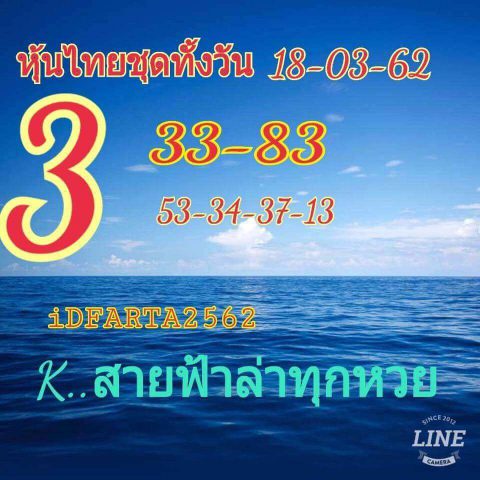 หวยหุ้นเน้นบน 18/3/62 13