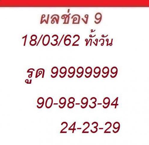 หวยหุ้นเน้นบน 18/3/62 16