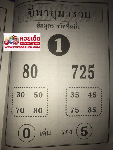 หวยขี่พายุมารวย 1/4/62