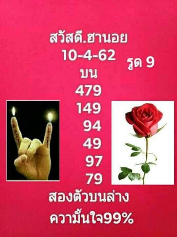 วิเคราะห์หวยฮานอย 10/4/62 8