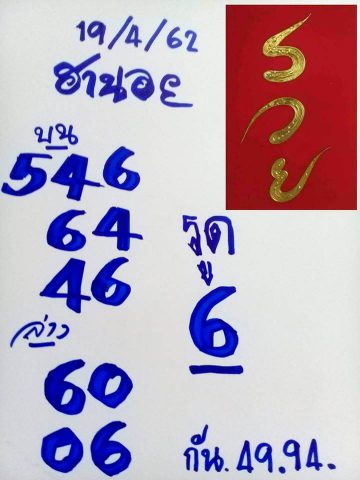 สูตรหวยฮานอย 19/4/62 8