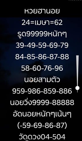 ฟรีหวยฮานอย 24/4/62 3