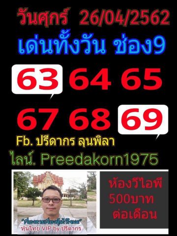 เลขเด็ดหวยหุ้น 26/4/62 1