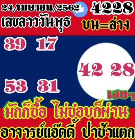 แนวทางหวยลาว 24/4/62 4