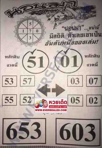 หวยนอนมา 2/5/62