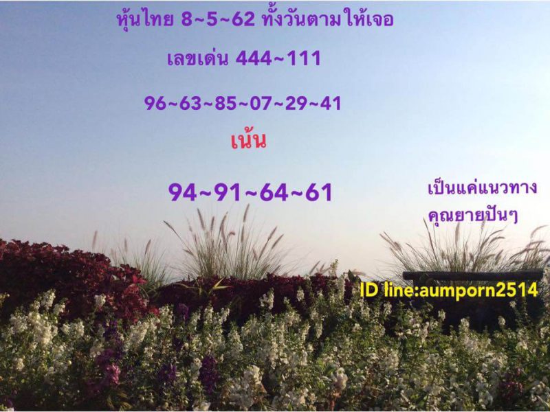 หวยหุ้นไทย 8/5/62