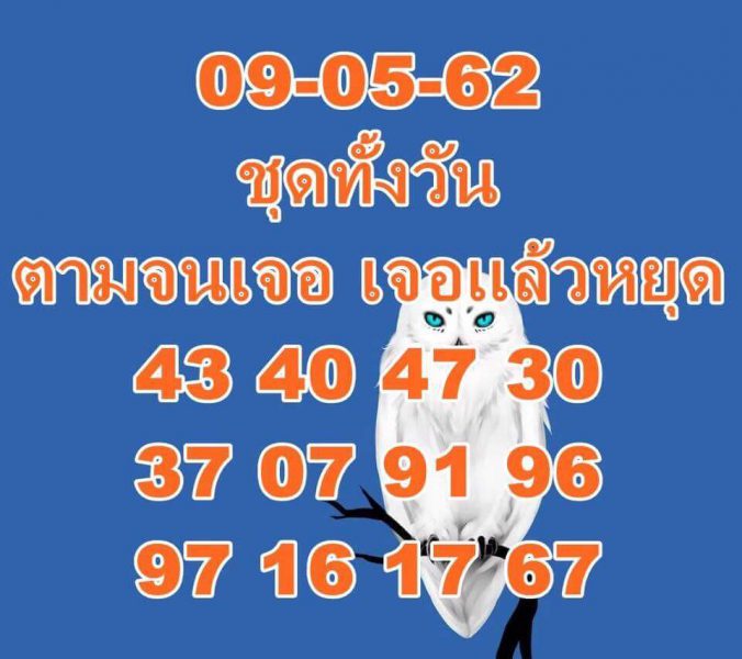 เสี่ยงดวงหวยหุ้น 9/5/62