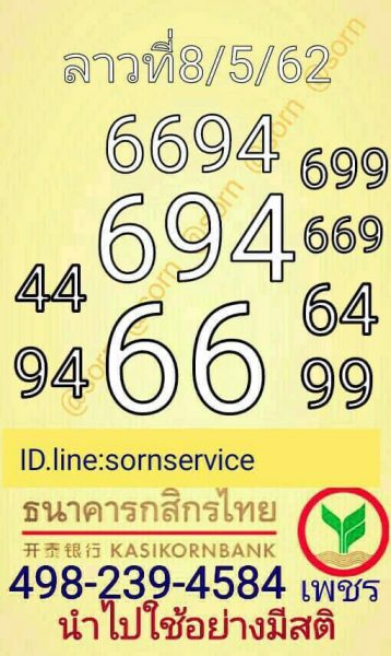 เลขเด็ดหวยลาว 8/5/62 4