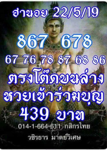 เลขเด็ดหวยฮานอย 22/5/62 2