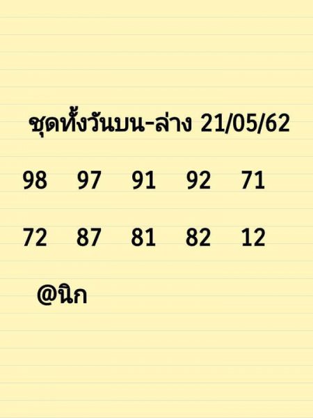 หวยหุ้นช่องตลาด 21/5/62 9