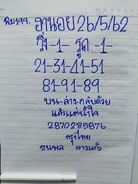 หวยฮานอยทำเงิน 26/5/62 4