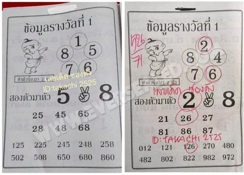 ข้อมูลรางวัลที่ 1 1/6/62