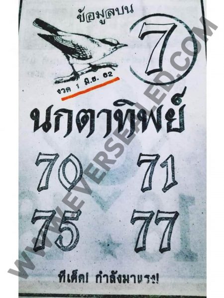 หวยนกตาทิพย์ 1/6/62