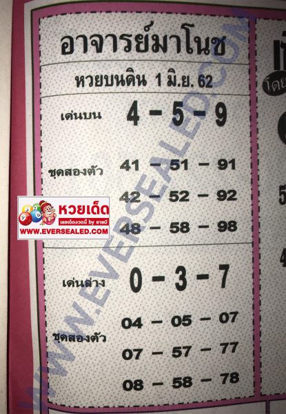 อาจารย์มาโนช 1/6/62