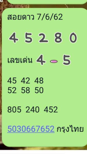 หวยหุ้น 7 มิถุนายน 62 7