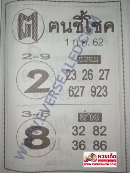 คนชี้โชค 1/7/62