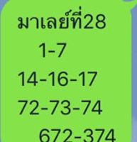 หวยมาเลย์วันนี้ 28/9/62 ชุดที่9