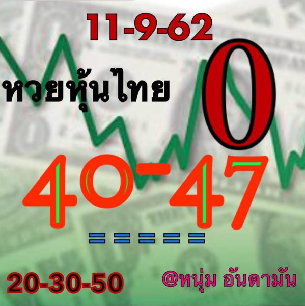 หวยหุ้นวันนี้ 11/9/62 ชุดที่ 6