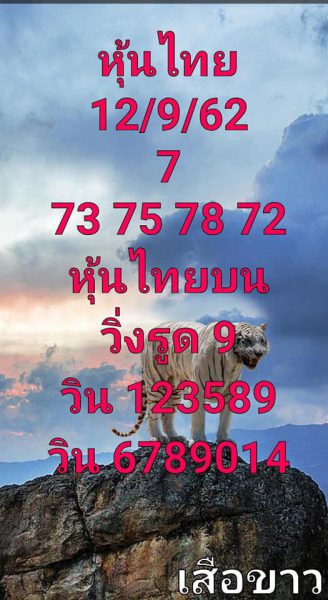 หวยหุ้นวันนี้ 12/9/62 ชุดที่ 3