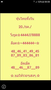 หวยหุ้นวันนี้ 20/12/62 ชุดที่2