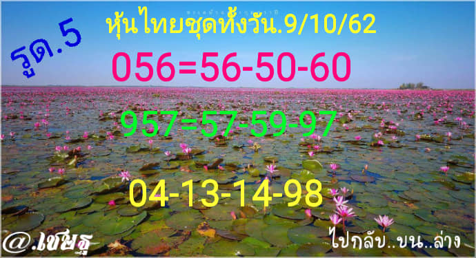 หวยหุ้นวันนี้ 9/10/62 ชุดที่8