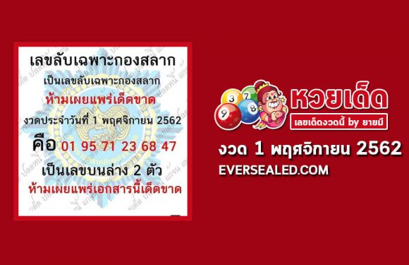 เลขลับเฉพาะกองสลาก 1/11/62