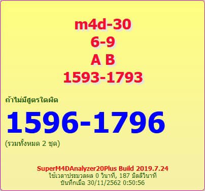 หวยมาเลย์วันนี้ 30/11/62 ชุดที่9