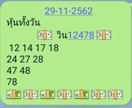 หวยหุ้นวันนี้ 28/11/62 ชุดที่6