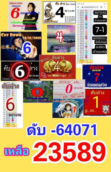 เลขดับ 17/1/63 ชุดที่ 1