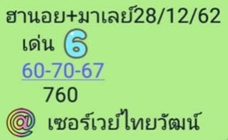 หวยมาเลย์วันนี้ 28/12/62 ชุดที่2