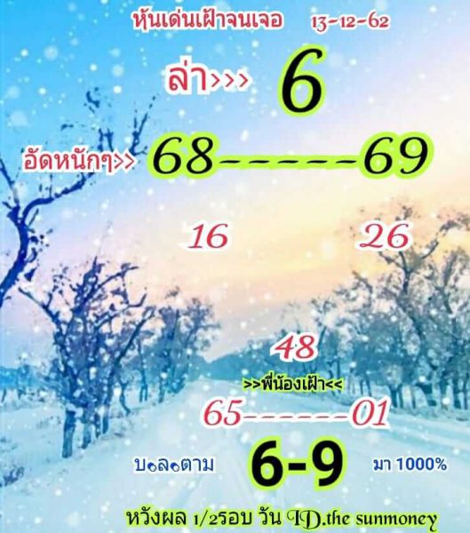 หวยหุ้นวันนี้ 13/12/62 ชุดที่11