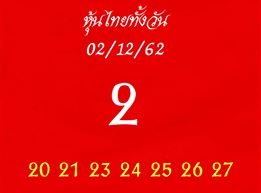 หวยหุ้นวันนี้ 2/12/62 ชุดที่10