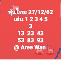 หวยหุ้นวันนี้ 27/12/62 ชุดที่6