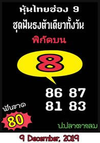 หวยหุ้นวันนี้ 9/12/62 ชุดที่5