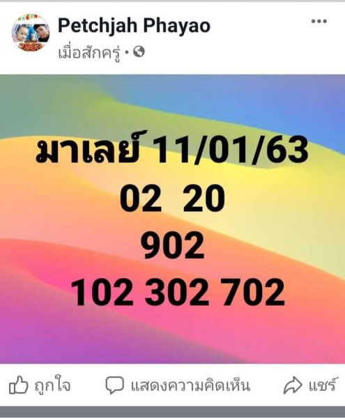 หวยมาเลย์วันนี้ 11/1/63 ชุดที่7