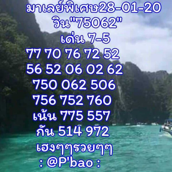 หวยมาเลย์วันนี้ 28/1/63 ชุดที่2