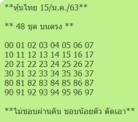 หวยหุ้นวันนี้ 15/1/63 ชุดที่8