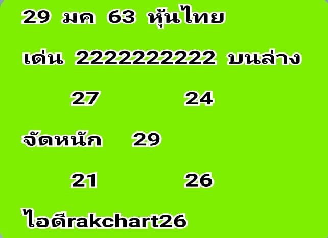 หวยหุ้นวันนี้ 29/1/63 ชุดที่ 1