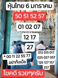 หวยหุ้นวันนี้ 6/1/63 ชุดที่6
