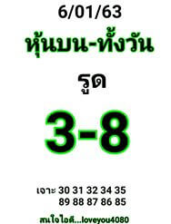 หวยหุ้นวันนี้ 6/1/63 ชุดที่8