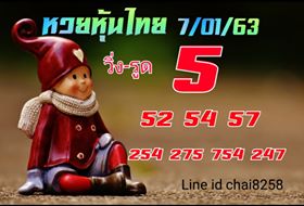 หวยหุ้นวันนี้ 7/1/63 ชุดที่14