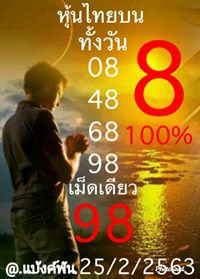 หวยหุ้นวันนี้ 25/2/63 ชุดที่ 10