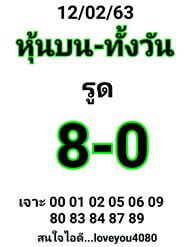 หวยหุ้นวันนี้ 12/2/63 ชุดที่1