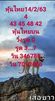 หวยหุ้นวันนี้ 14/2/63 ชุดที่13