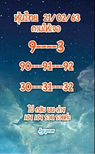 หวยหุ้นวันนี้ 21-1-63 ชุดที่1