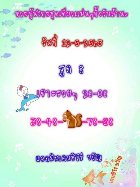 หวยหุ้นวันนี้ 12/5/63 ชุดที่ 6