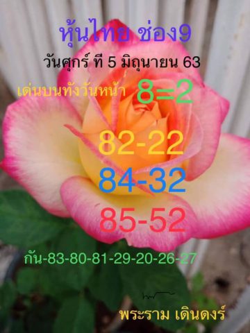 หวยหุ้นวันนี้ 5/6/63 ชุดที่ 3