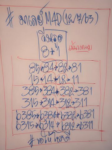 หวยมาเลย์วันนี้ 12/7/63 ชุดที่ 8