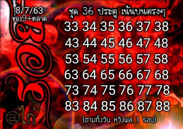 หวยหุ้นวันนี้ 8/7/63 ชุดที่ 7